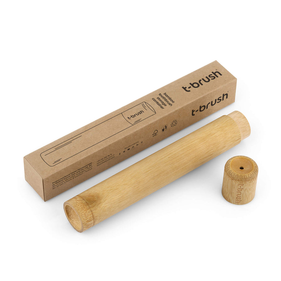Bamboo Toothbrush Container