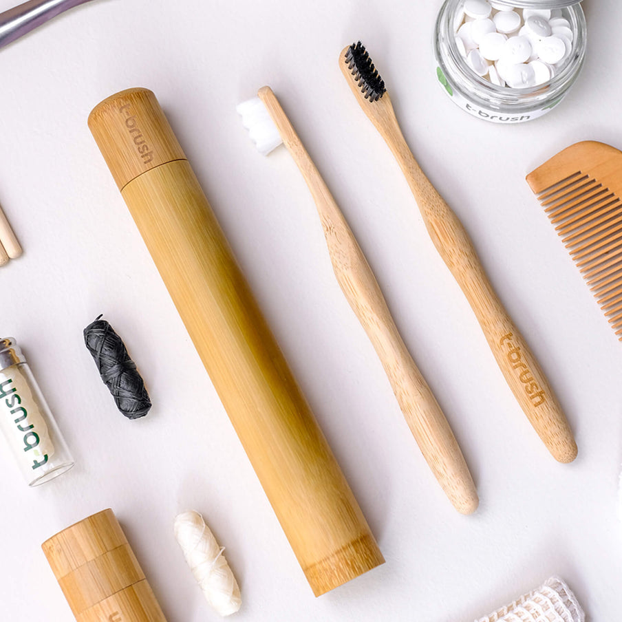 Bamboo Toothbrush Container